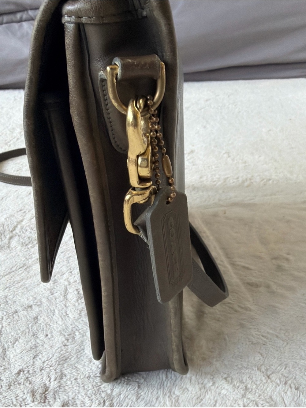 Vintage Coach Station Crossbody Bag No 0710-351 RARE Dark Olive Green! Pre-1994. - Picture 14 of 15